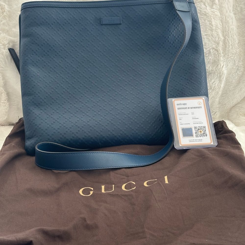 Authentic Gucci Navy Blue Crossbody Bag